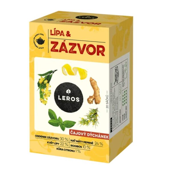 Leros Čajový dýchánek Zázvor a lípa 20 sáčků