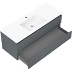 MEXEN/S - Rivel koupelnová skříňka 120 cm s umyvadlem Otis, 2 zásuvky, reliéf , grafit mat/bílá mat - 91A20-12047-2-BFF66-W18M 91A20-12047-2-BFF66-W18M01