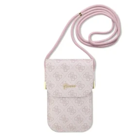 Pouzdro Guess PU 4G Metal Logo Script Phone Bag růžové