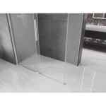 MEXEN/S - Velar sprchový kout, posuvné dveře 140 x 75 cm, dekor, chrom 871-140-075-31-01