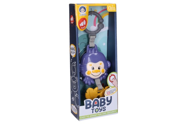 Hrající opička na zavěšení 29 cm