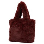 Stylová dámská plyšová kabelka do ruky Arianda, vínová