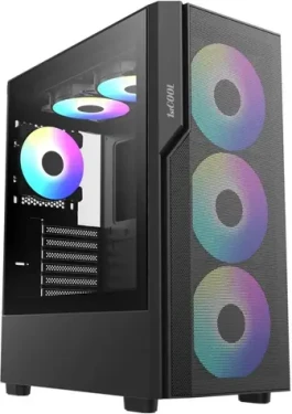1stCOOL GAMER 5 černá / PC skříň / Mid Tower / Tvrzené sklo / USB-C / 2x 140mm + 1x 120mm ARGB / Bez zdroje (ML-GAMER5-AU-USB3-ARGB)