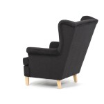 Křeslo ušák, černá látka, AK-388 BK2