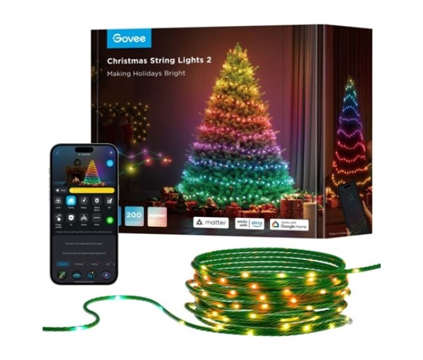 Govee RGBW osvětlení pro vánoční stromek 20m Matter