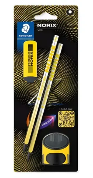 Staedtler Norix HB Set žlutá/černá / Sada grafitových tužek / HB / 2x tužka / ořezávátko / guma (181 SBK2-1)