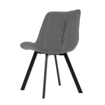 Židle jídelní, šedá látka, nohy černý kov
