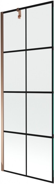 MEXEN/S - Next vanová zástěna FIX 70x150, černý dekor, růžové zlato 895-070-000-00-77-60