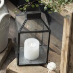 Ib Laursen Skleněná lucerna Norr Black 25,5 cm, šedá barva, černá barva, čirá barva, sklo, kov