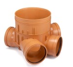 MIDAS Dno šachtové DN 355/200 sběrné 4hrdla, na korug.trubku ( vnější prům355 ,vývod 200 )