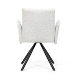 Židle jídelní, krémová látka, černý kov, otočný mechanismus 90°/90° (L/P) - funkce reset