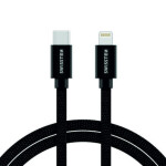 Swissten 71529201 textilní datový USB-C/Lightning, 2m, černý