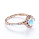 Emporial prsten 14k zlato Vermeil GU-DR18580R-ROSEGOLD-MOONSTONE-ZIRCON Velikost: 9 (EU: 59-60)