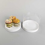 Cake star Plastový kulatý box na cupcakes nebo Bento dort bílý 1 patro (na 3ks)