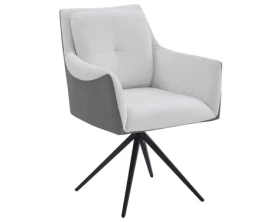 Jídelní židle Malibu, šedá ekokůže/krémová strukturovaná látka