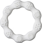 Kousátko kolečko silikon 8cm bílé v sáčku 11x15cm 3m+