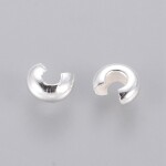 Krytka na zamačkávací rokajl - 3,0 mm - stříbrná - 1ks