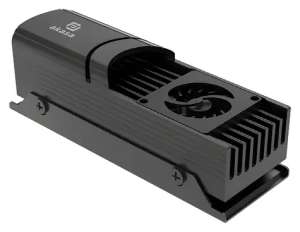 Akasa Gecko Pro LX černá / Chladič M.2 SSD / aktivní PWM / NVMe PCIe 5.0 / M.2 2280 / TDP 250W (A-M2HS04-BK)