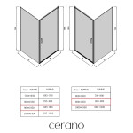 CERANO - Sprchový kout Porte L/P - 8 mm - chrom, transparentní sklo - 90x90x195 - otočný CER-413525