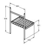 IDEAL STANDARD - Conca Kovový podstavec pro umyvadlo 60 cm, hedvábná černá E2532XG