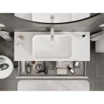 MEXEN/S - Rivel koupelnová skříňka pod umyvadlo 120 cm s deskou, 1 šuplík, reliéf , bílá mat 91A20-12023-1-BFC01