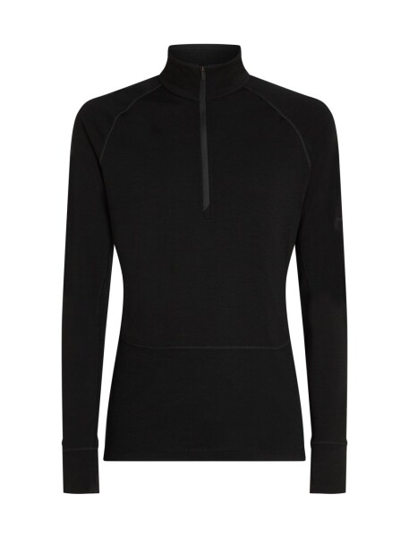 Pánské merino tričko s dlouhým rukávem ICEBREAKER Mens 200 ZoneKnit LS Half Zip, Black velikost: L