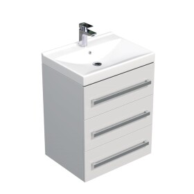 Koupelnová skříňka s umyvadlem SAT Cube Way 60x76,5x46 cm bílá lesk CUBE46603BIVER CUBE46603BIVER