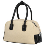 Módní dámská koženková kabelka do ruky Leora, krémová-černá