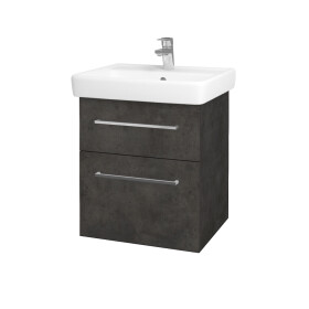 Dřevojas - Umyvadlová skříňka Q MAX SZZ2 55 - D16 Beton tmavý / Úchytka T04 / D16 Beton tmavý 197988E
