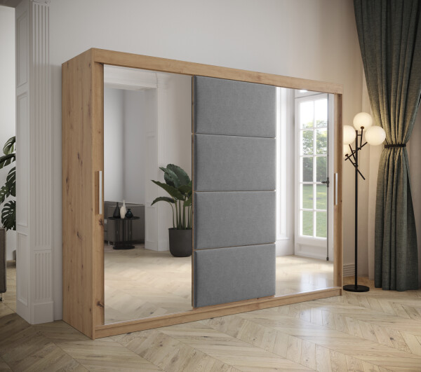 Šatní skříň Abi Tapi Barva korpusu: Dub artisan, Rozměry: 250 cm, Dveře: Manila 16
