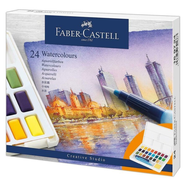 Akvarelové barvy Faber-Castell 24