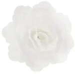 Dekorace oplatková - Růže velká 55 mm, bílá 15 ks