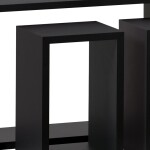 Polička nástěnná, sada 3 ks, MDF, barva černá matná, baleno v ochranné fólii