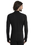 Pánské merino tričko s dlouhým rukávem ICEBREAKER Mens 300 MerinoFine Polar LS Half Zip, Black velikost: XL
