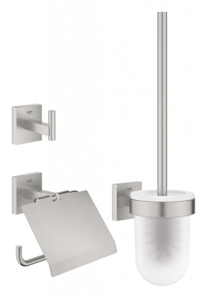 GROHE - QuickFix Start Cube Set doplňků pro toaletu 3 v 1, supersteel 41123DC0