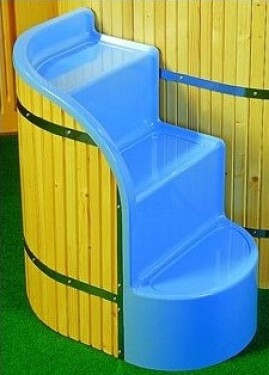 Schůdky k ochlazovací kádi, laminátové - modré