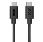 Hama Nabíjecí kabel USB-C na USB-C černá / Nabíjecí kabel / 1,2 m / 100 W