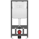 CERANO - Kompletní WC set Basic/Dure - bílá lesklá - WC tlačítko Modulo/Bílá - závěsné - předstěnová instalace - 51x35 CER-8050BD85891