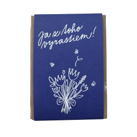 Blossombs Dárková sada semínek divokých květin Ja z toho vyrastiem – 4 ks, modrá barva, papír