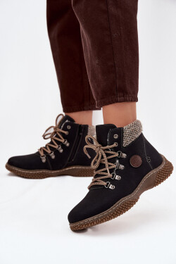 Zateplené kotníkové boty trapery dámské černé Zenaya 37