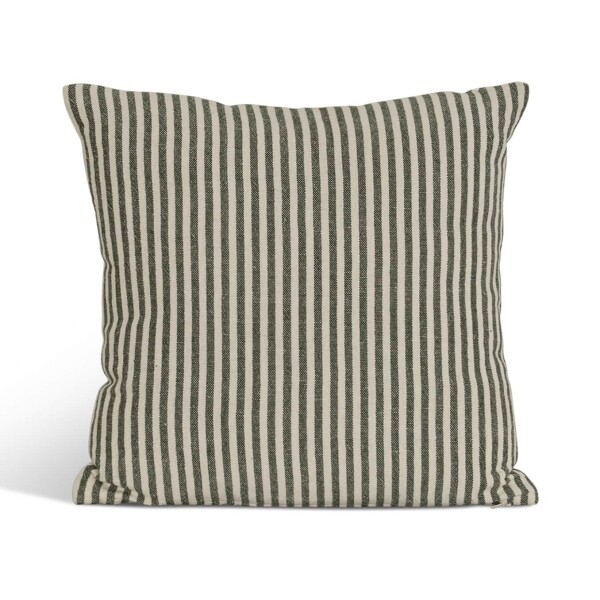 Garden Trading Lněný polštář Charingworth Stripe Forest Green 45 x 45 cm, zelená barva, textil