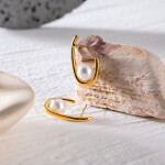 ELENYS Pearl – pozlacené náušnice 18K žluté zlato