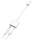 2GO bílá / Audio nabíjecí adaptér / Lightning na 3,5mm + Lightning / kabel 10cm (797239)