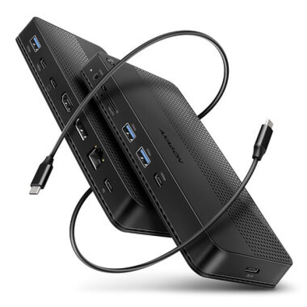 AXAGON HMC-U4, USB4 40Gbps dock, 3x USB-A, 2x USB-C, HDMI DP 8K/30Hz, RJ-45, SD/mSD, audio, PD 100W, kabel USB-C 80cm (HMC-U4)