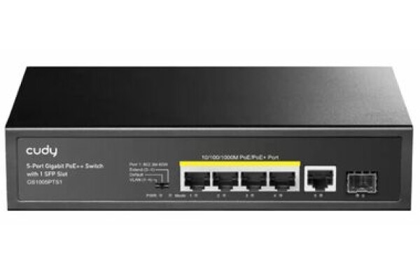 Cudy GS1005PTS1 PoE switch / 4x PoE RJ45 / 1x RJ45 / 1x SFP / 1000Mbps / 120W (GS1005PTS1)