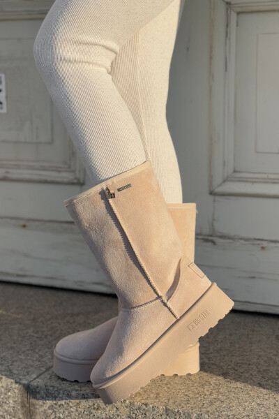 Vysoké Sněhule Na Platformě Big Star OO274894 Světle Béžové 37