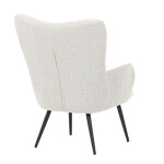 Křeslo "ušák", potah krémová látka, nohy černý kov