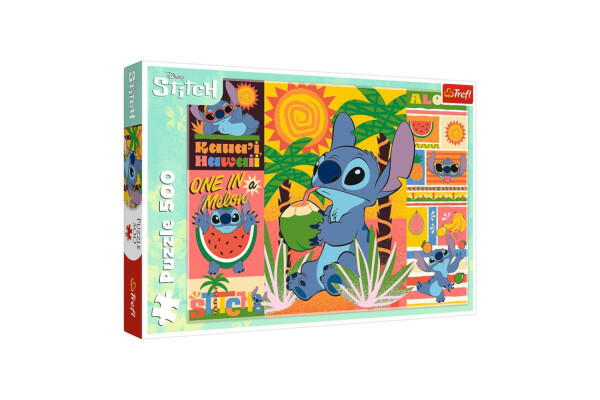 Puzzle Prázdniny se Stitchem 500 dílků 48x34cm v krabici 40x27x4,5cm