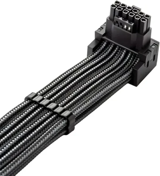 CableMod C-Series Pro carbon / PCIe napájecí kabel / 90° / 16-pin na 4x 8-pin / Varianta A (CM-PCSR-16P4-RAN60KC-5PK-R-SS)