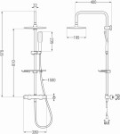 MEXEN/S - KT49 sprchový sloup s termostatickou baterií, černá / zlato 771504993-75